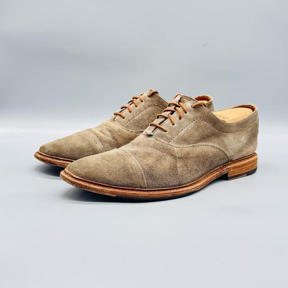 Frye Shoes Mens 10 Brown Suede Cap Toe Oxford Dress Slip On Casual Comfort main image 7